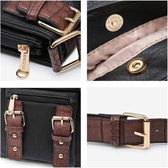 Women Lightweight Crossbody Bags Soft Vegan Leather Messenger Bag - Picture 6 of 7